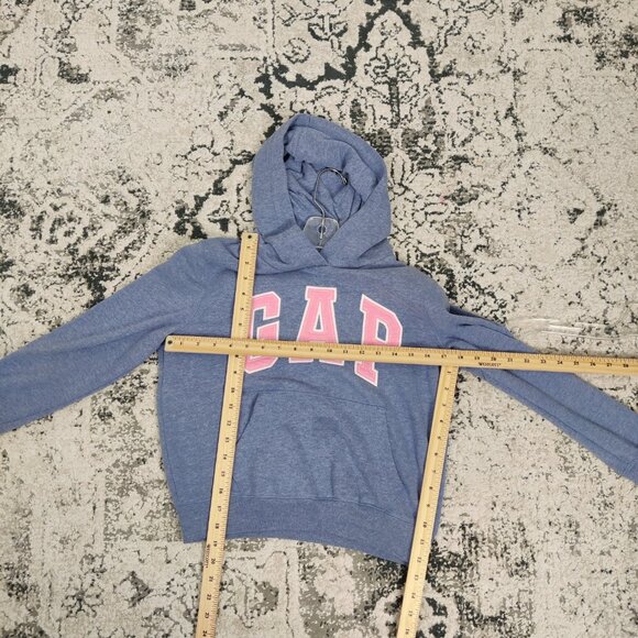 GAP Kids Girls' Hoodie Size XL (12-13) Blue Pink Logo Cotton Blend Athleisure - Picture 5 of 10